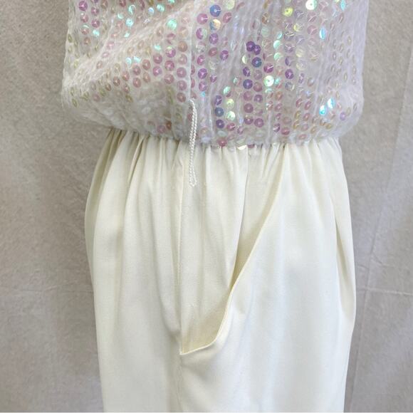 Vintage 90s JR Nites crepe evening/formal sequin romper/blazer set small-medium - Picture 13 of 14